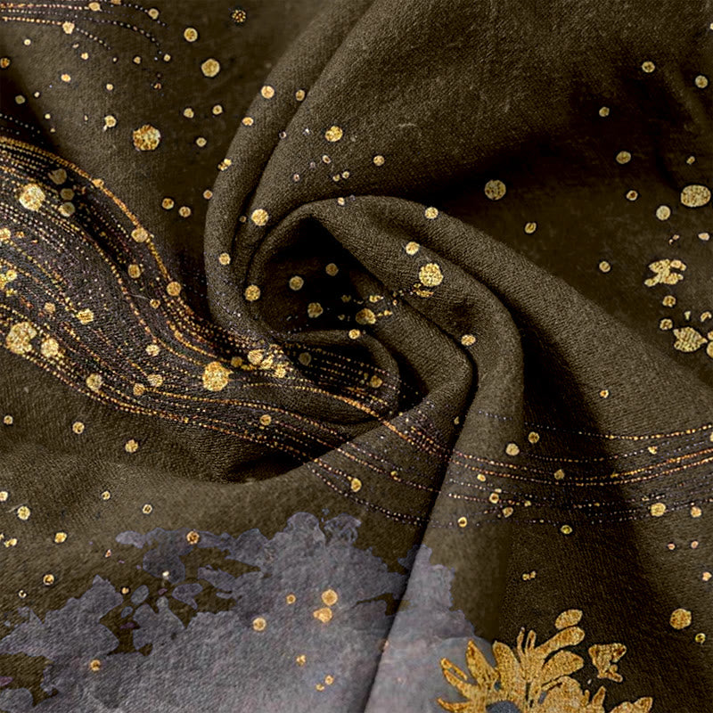 Buddha Stones Damenhose aus reiner Baumwolle mit Blütenmuster, elastischem Bund und Taschen - image 11