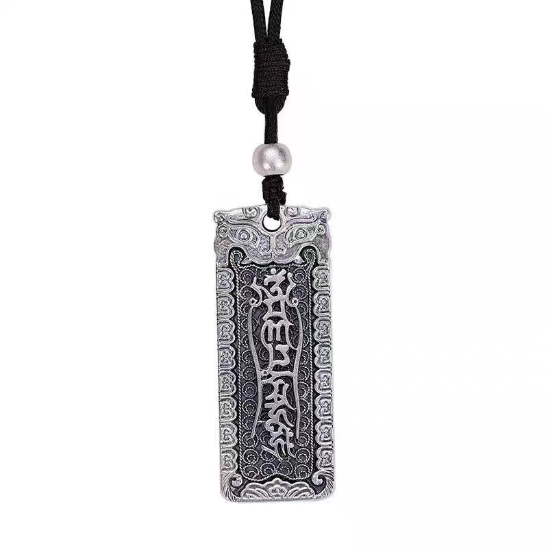 Buddha Stones Kupfer Namo Amitabha Om Mani Padme Hum Seil Weisheit Halskette Anhänger - image 3