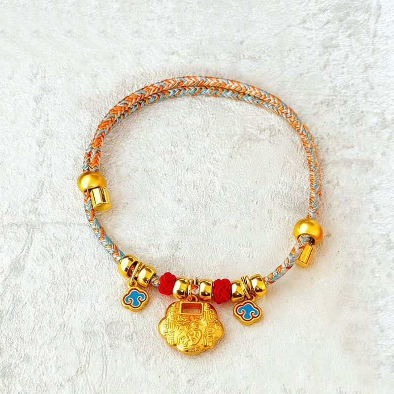 Buddha Stones Buntes, geflochtenes Halsband mit Fu-Motiv, verstellbar, zum Schutz von Katzen und Hunden. - Schloss der hundert Segnungen - 40-50 cm - image 7