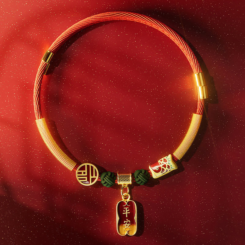 Buddha Stones Rotes Perlenhalsband mit Fu-Motiv und Glückssymbol, verstellbar für Katzen und Hunde - Friedlicher Koi-Karpfen - 25-50 cm - image 10