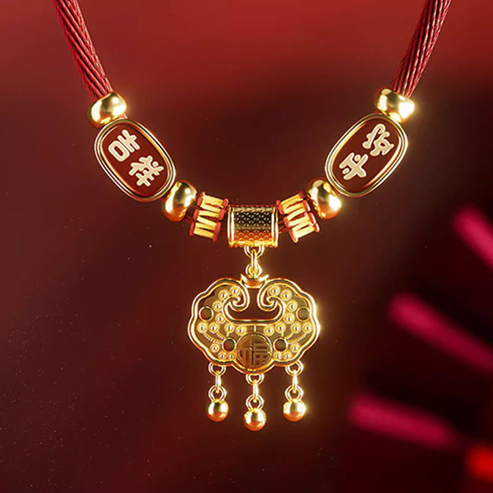 Buddha Stones Rotes Perlenhalsband mit Fu-Motiv und Glückssymbol, verstellbar für Katzen und Hunde - image 9