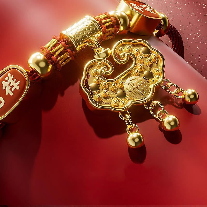 Buddha Stones Rotes Perlenhalsband mit Fu-Motiv und Glückssymbol, verstellbar für Katzen und Hunde - image 14