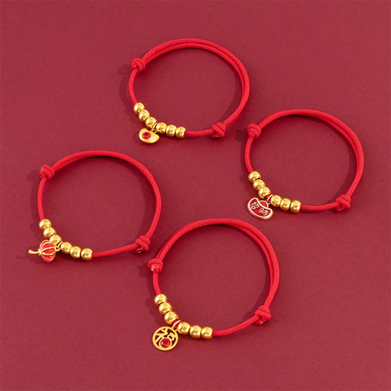 Buddha Stones Rotes, verstellbares Yuanbao-Fu-Halsband mit Perlenkette zum Schutz von Katzen und Hunden - image 19