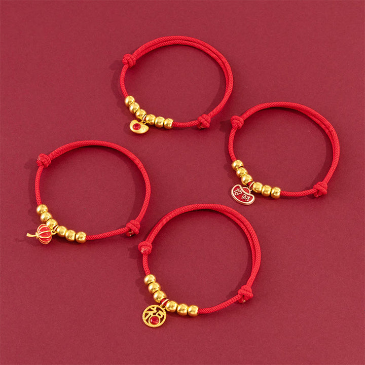 Buddha Stones Rotes, verstellbares Yuanbao-Fu-Halsband mit Perlenkette zum Schutz von Katzen und Hunden - image 19