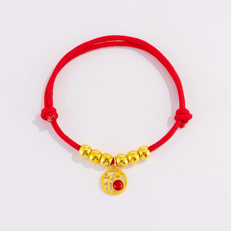 Buddha Stones Rotes, verstellbares Yuanbao-Fu-Halsband mit Perlenkette zum Schutz von Katzen und Hunden - image 10