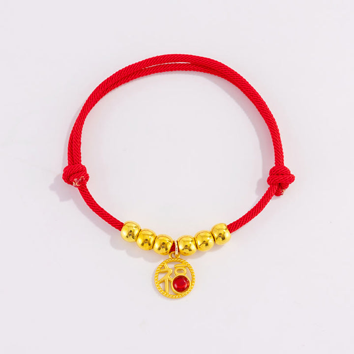Buddha Stones Rotes, verstellbares Yuanbao-Fu-Halsband mit Perlenkette zum Schutz von Katzen und Hunden - image 10