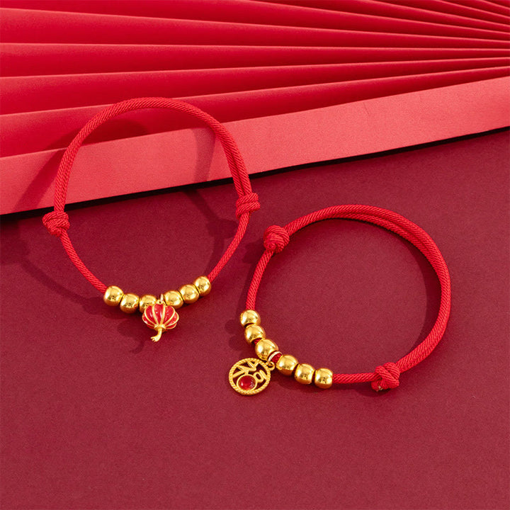 Buddha Stones Rotes, verstellbares Yuanbao-Fu-Halsband mit Perlenkette zum Schutz von Katzen und Hunden - image 13