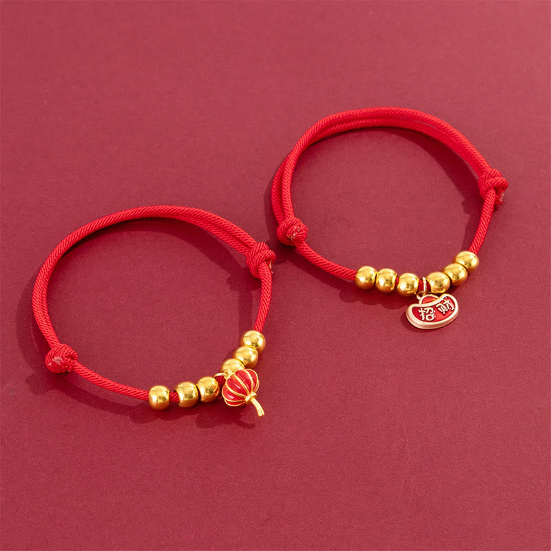 Buddha Stones Rotes, verstellbares Yuanbao-Fu-Halsband mit Perlenkette zum Schutz von Katzen und Hunden - image 15