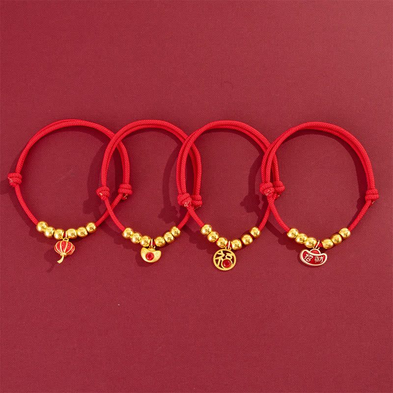 Buddha Stones Rotes, verstellbares Yuanbao-Fu-Halsband mit Perlenkette zum Schutz von Katzen und Hunden - image 18
