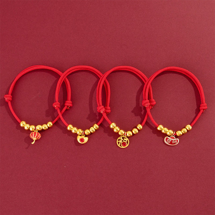 Buddha Stones Rotes, verstellbares Yuanbao-Fu-Halsband mit Perlenkette zum Schutz von Katzen und Hunden - image 18