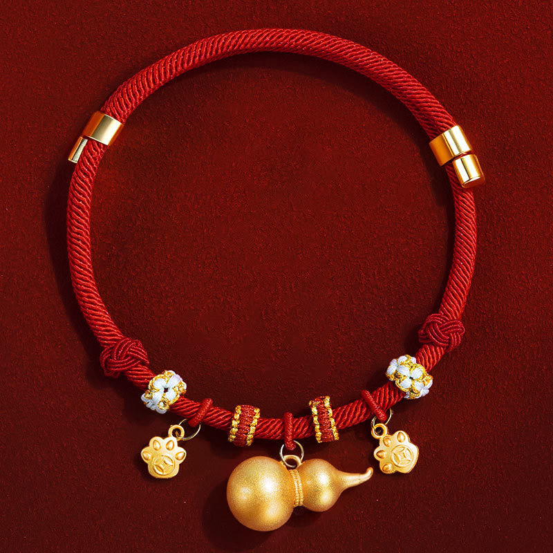 Buddha Stones Rotes Kordelperlen-Kompass-Kürbis-Schutzhalsband für Katzen und Hunde, verstellbar - image 2