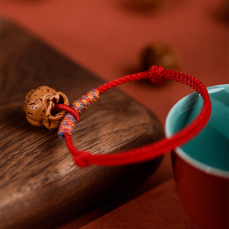 Buddha Stones Geflochtenes, pfirsichfarbenes Halsband mit roter Schnur, verstellbar, für Katzen und Hunde - image 8