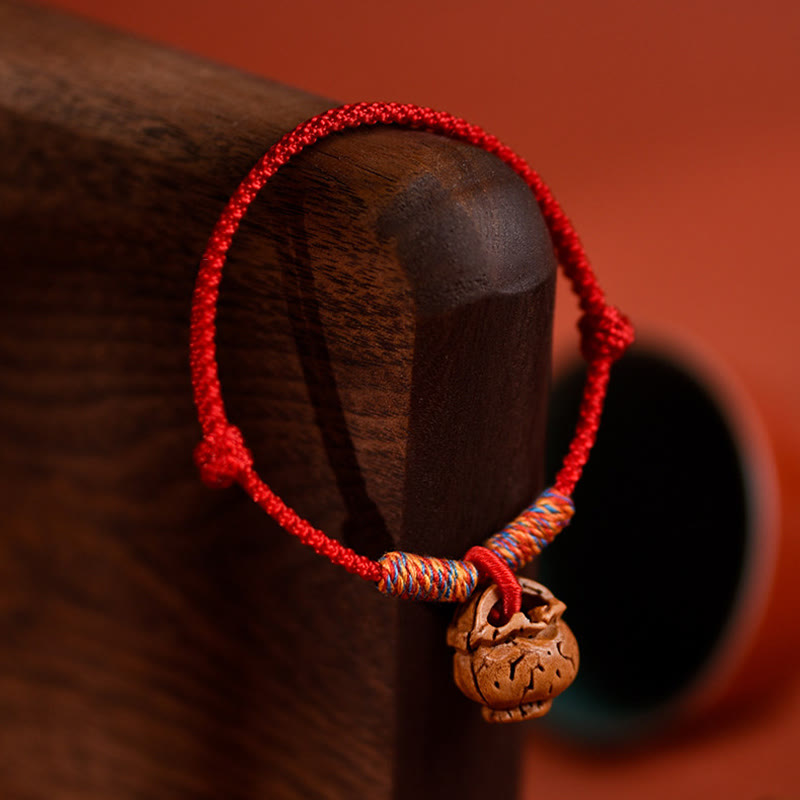 Buddha Stones Geflochtenes, pfirsichfarbenes Halsband mit roter Schnur, verstellbar, für Katzen und Hunde - image 9