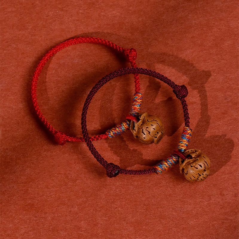 Buddha Stones Geflochtenes, pfirsichfarbenes Halsband mit roter Schnur, verstellbar, für Katzen und Hunde - image 18