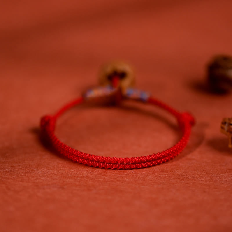 Buddha Stones Geflochtenes, pfirsichfarbenes Halsband mit roter Schnur, verstellbar, für Katzen und Hunde - image 10