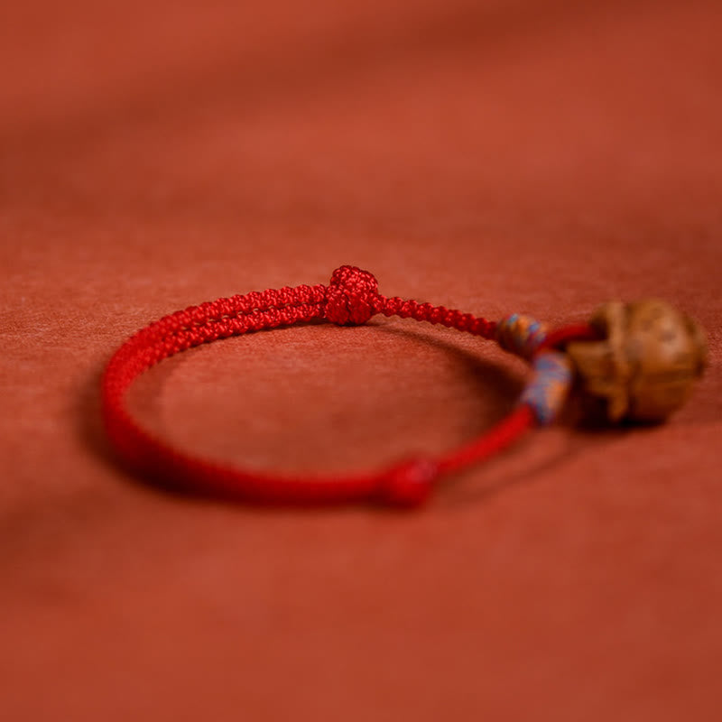 Buddha Stones Geflochtenes, pfirsichfarbenes Halsband mit roter Schnur, verstellbar, für Katzen und Hunde - image 11