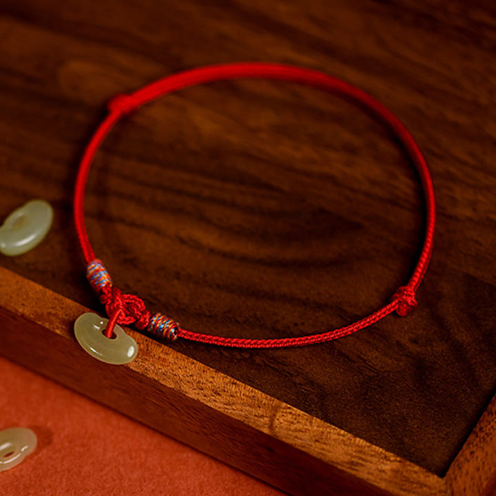 Buddha Stones Verstellbares Halsband mit rotem, geflochtenem Jade-Einsatz für Katzen und Hunde - image 2