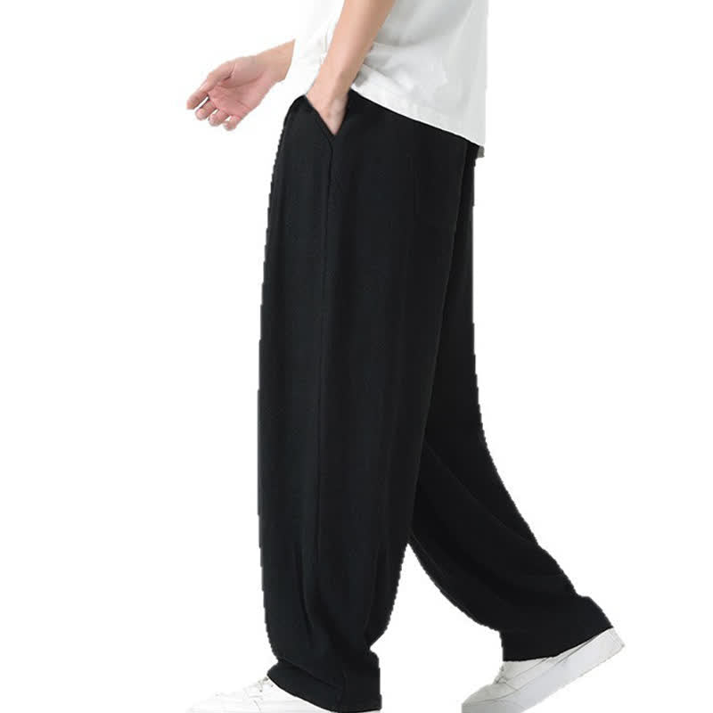 Buddha Stones Sommerliche Herrenhose mit Kordelzug, knöchellang, einfarbig, gerades Bein - image 25