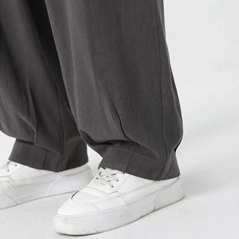 Buddha Stones Sommerliche Herrenhose mit Kordelzug, knöchellang, einfarbig, gerades Bein - image 16