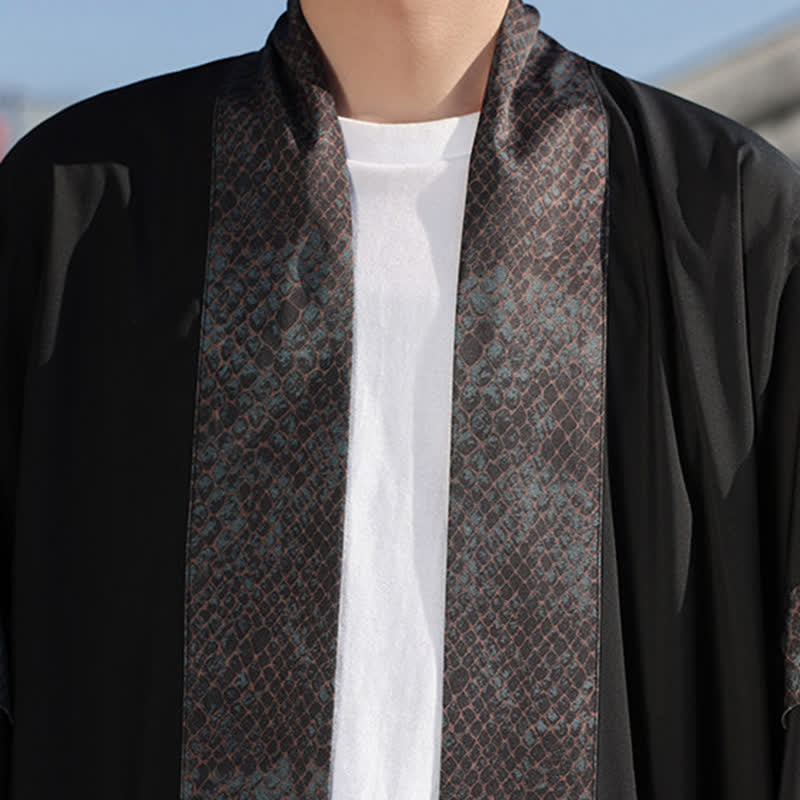 Buddha Stones Sommerlicher, lässiger Zen-Kimono für Herren mit Reverskragen und ellbogenlangen Ärmeln - image 9