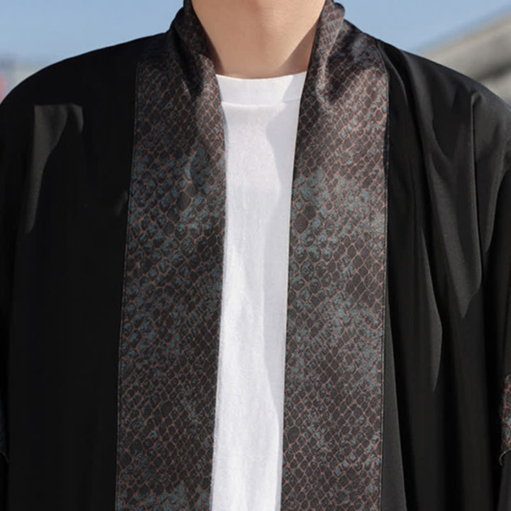 Buddha Stones Sommerlicher, lässiger Zen-Kimono für Herren mit Reverskragen und ellbogenlangen Ärmeln - image 9