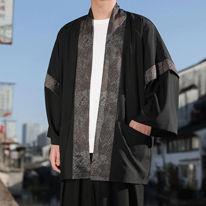 Buddha Stones Sommerlicher, lässiger Zen-Kimono für Herren mit Reverskragen und ellbogenlangen Ärmeln - image 7