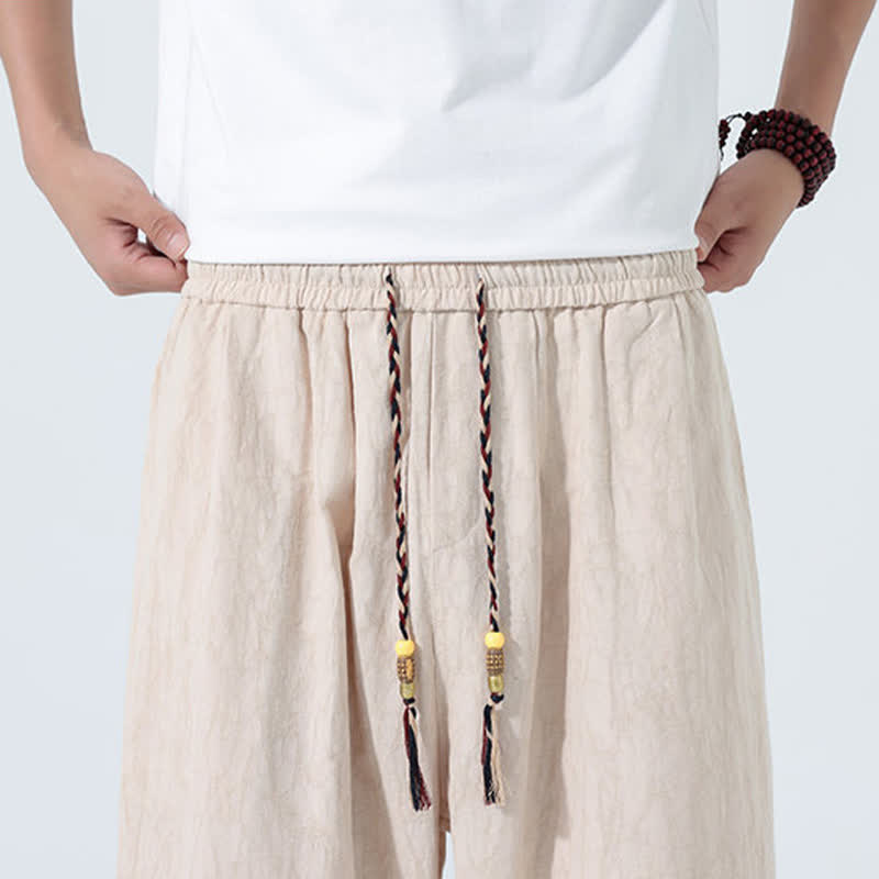 Buddha Stones Sommerliche Caprihose für Herren mit Kordelzug und elastischem Bund - image 13