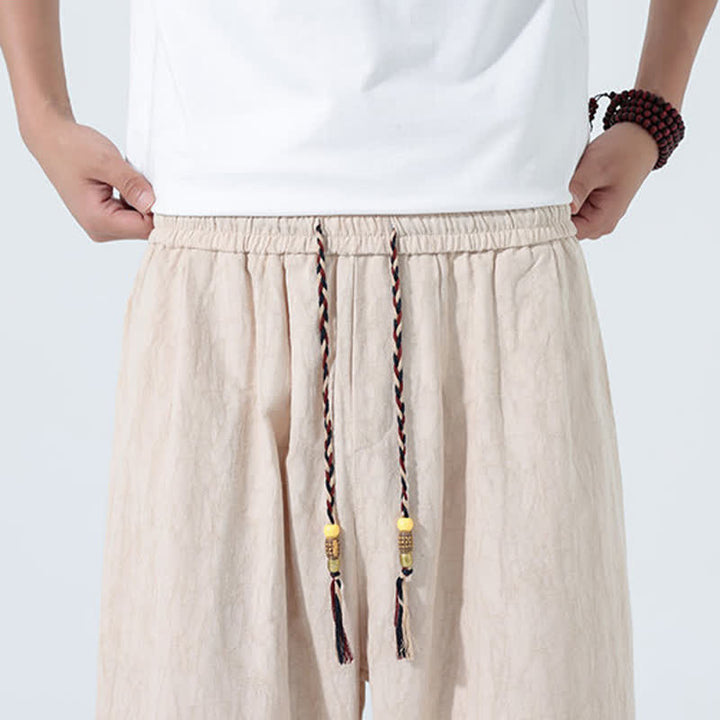 Buddha Stones Sommerliche Caprihose für Herren mit Kordelzug und elastischem Bund - image 13