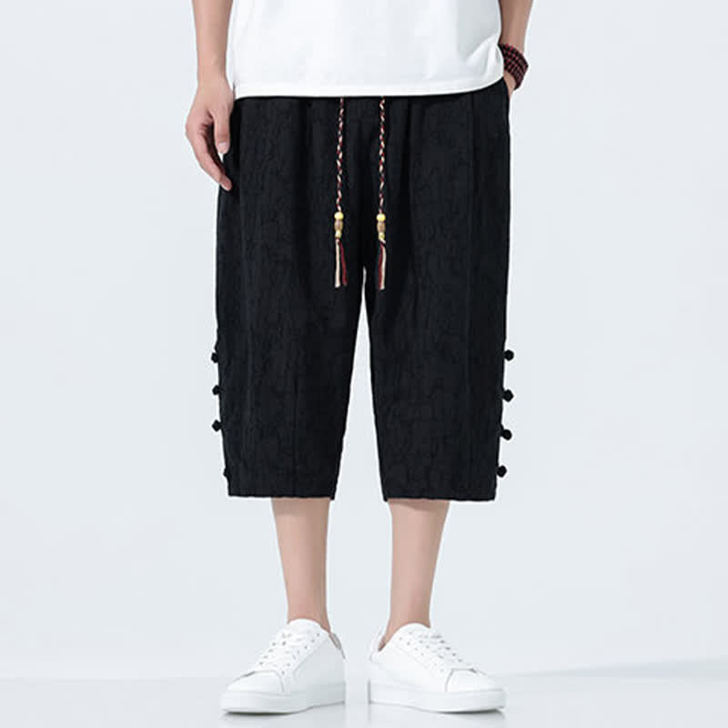 Buddha Stones Sommerliche Caprihose für Herren mit Kordelzug und elastischem Bund - image 8