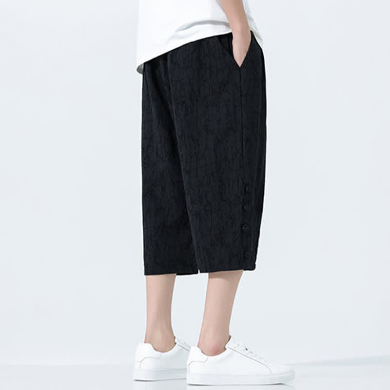 Buddha Stones Sommerliche Caprihose für Herren mit Kordelzug und elastischem Bund - image 7