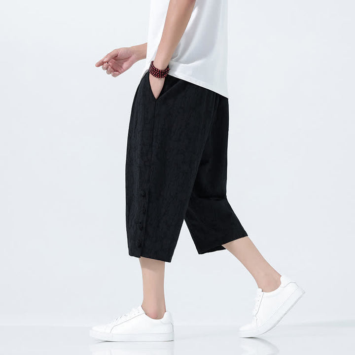 Buddha Stones Sommerliche Caprihose für Herren mit Kordelzug und elastischem Bund - image 6