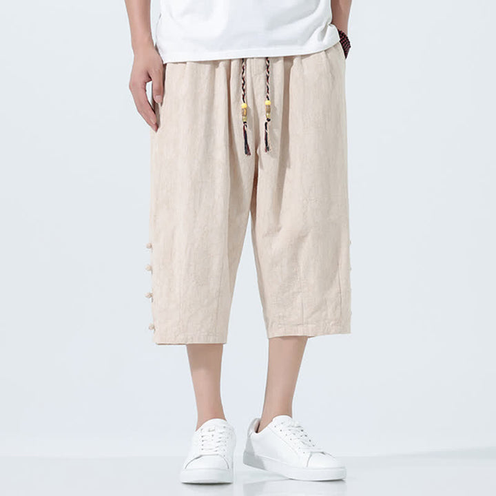 Buddha Stones Sommerliche Caprihose für Herren mit Kordelzug und elastischem Bund - image 11