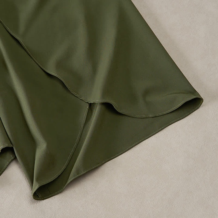 Buddha Stones Elegante, schlichte Damenhose mit hohem Bund, weitem Bein, Seitenschlitz, Kordelzug und Schleifendesign, hohem Bund und weitem Bein. - image 4