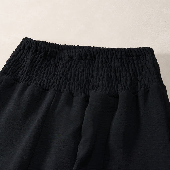 Buddha Stones Sommerhose für Damen mit hohem, elastischem Bund, langer Länge und weitem Bein - image 6