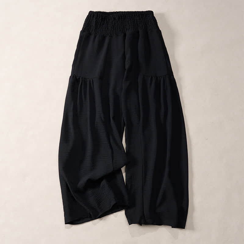 Buddha Stones Sommerhose für Damen mit hohem, elastischem Bund, langer Länge und weitem Bein - Schwarz - US14, UK/AU18, EU46 (2XL) - image 5