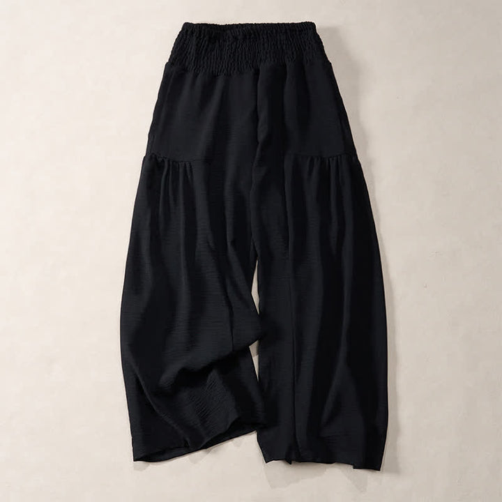 Buddha Stones Sommerhose für Damen mit hohem, elastischem Bund, langer Länge und weitem Bein - Schwarz - US14, UK/AU18, EU46 (2XL) - image 5