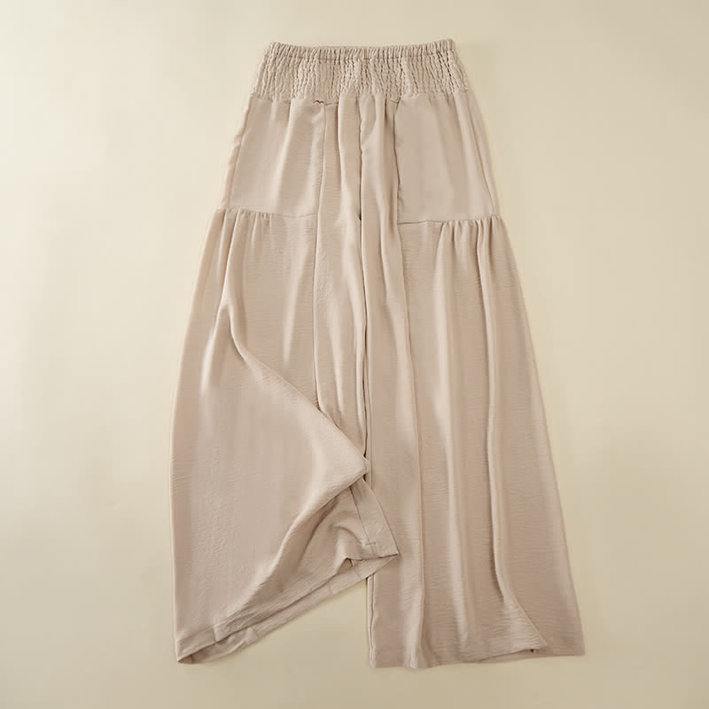 Buddha Stones Sommerhose für Damen mit hohem, elastischem Bund, langer Länge und weitem Bein - Antikweiß - US14, UK/AU18, EU46 (2XL) - image 0