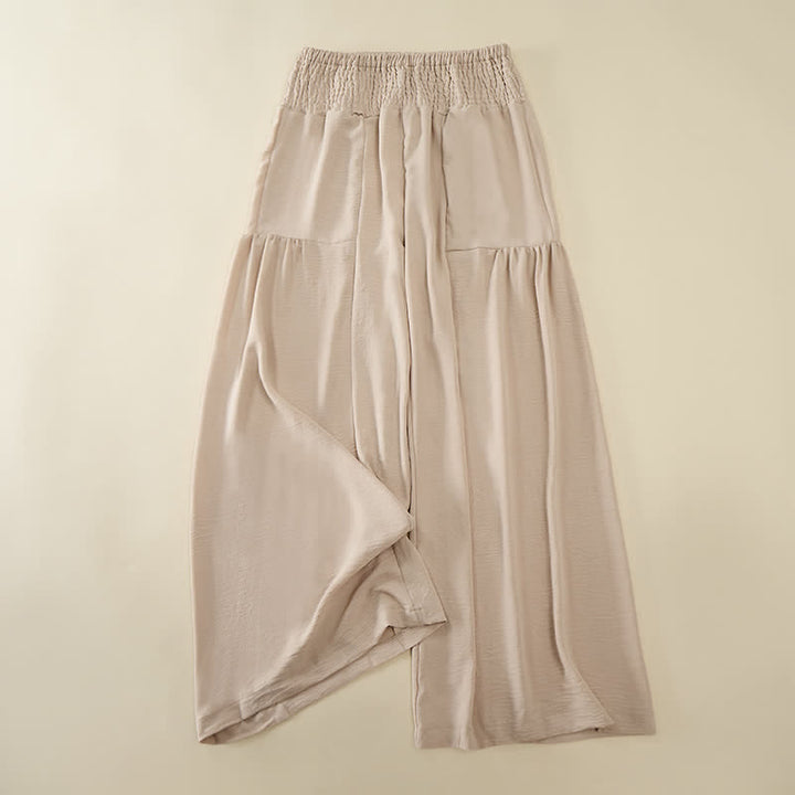 Buddha Stones Sommerhose für Damen mit hohem, elastischem Bund, langer Länge und weitem Bein - Antikweiß - US14, UK/AU18, EU46 (2XL) - image 0