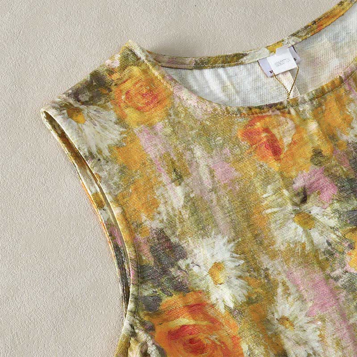 Buddha Stones Lässiges, schlichtes, handgemachtes kariertes Midikleid aus Baumwolle, ärmelloses Kleid mit Taschen - image 20