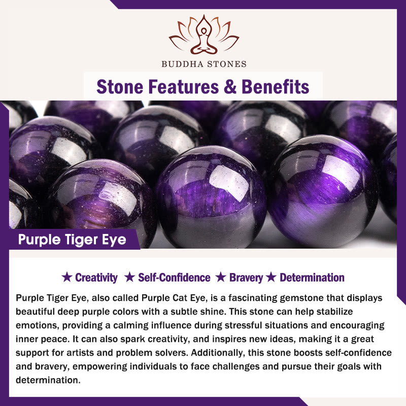 Buddha Stones Natürliches rotes Tigerauge, violette Tigerauge-Perlen, grünes Blatt, Schutzarmband - image 15