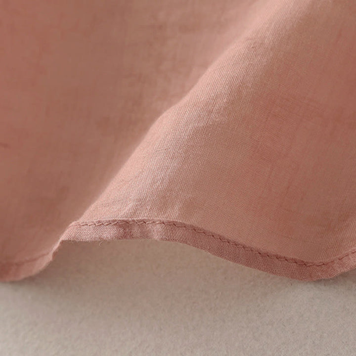 Buddha Stones Stehkragen, Stickerei, Knopfleiste, Dreiviertelärmel, Sommerbluse für Damen - image 12