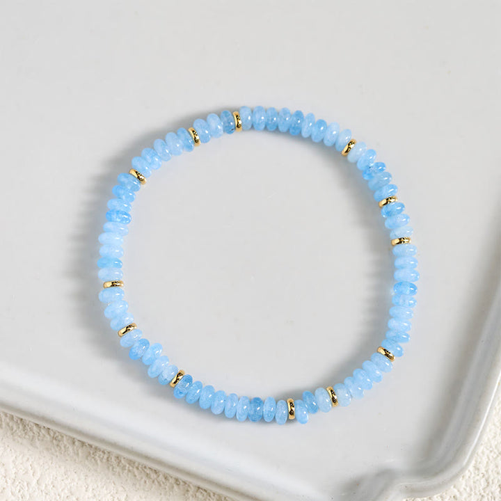Buddha Stones Natürliches Aquamarin-Perlenarmband (4 mm) – Gelassenheit - image 3