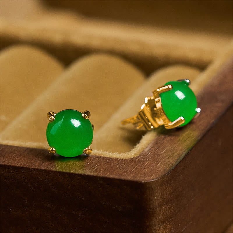 Buddha Stones Jade 925 Sterling Silber Abundance Ohrringe - image 3