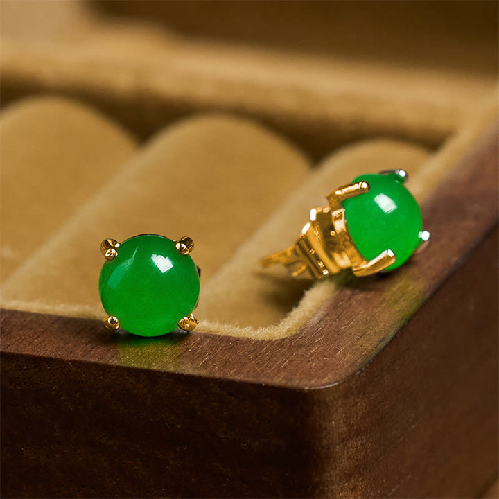 Buddha Stones Jade 925 Sterling Silber Abundance Ohrringe - image 3