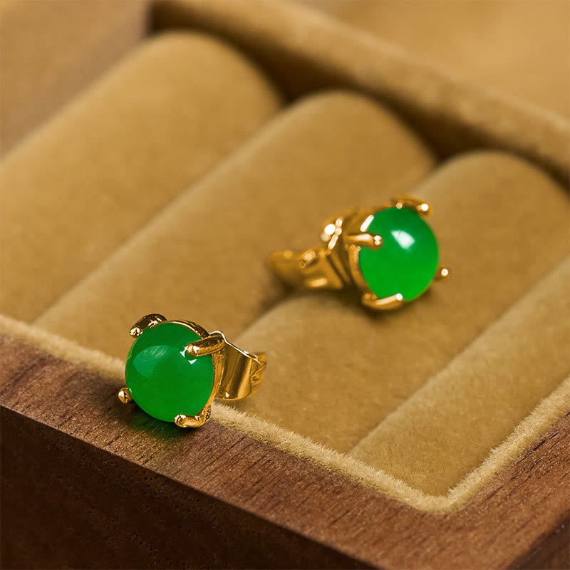 Buddha Stones Jade 925 Sterling Silber Abundance Ohrringe - image 7