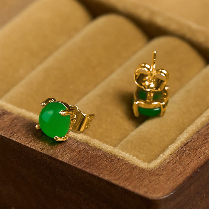 Buddha Stones Jade 925 Sterling Silber Abundance Ohrringe - image 8