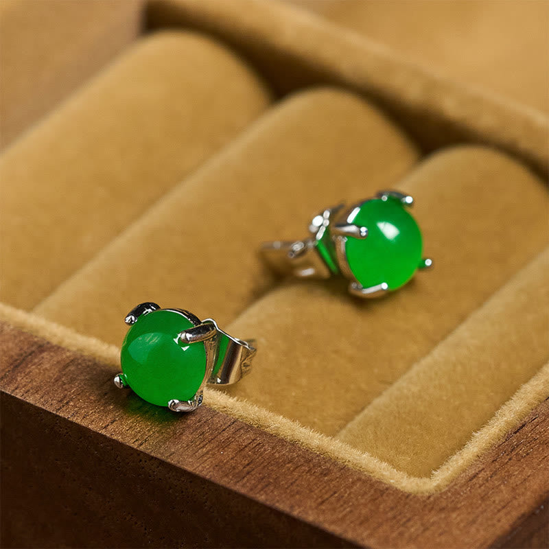 Buddha Stones Jade 925 Sterling Silber Abundance Ohrringe - image 12