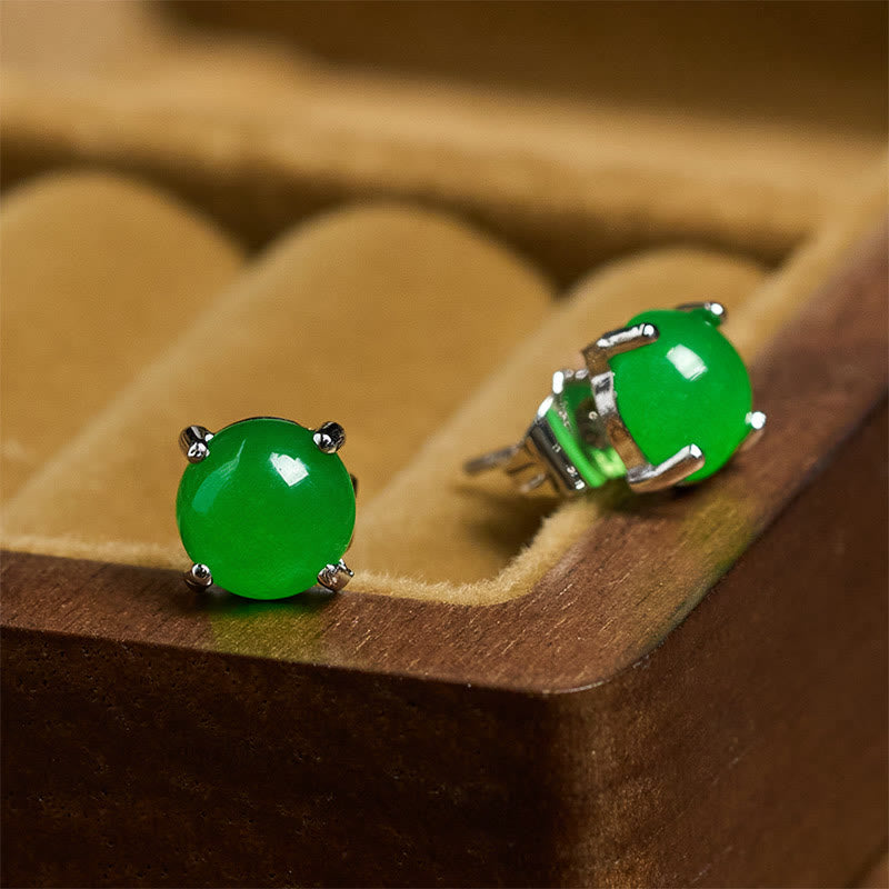 Buddha Stones Jade 925 Sterling Silber Abundance Ohrringe - image 13