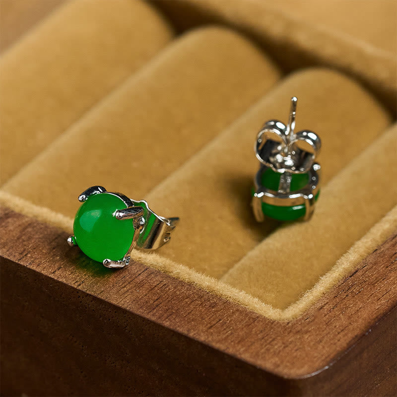 Buddha Stones Jade 925 Sterling Silber Abundance Ohrringe - image 14