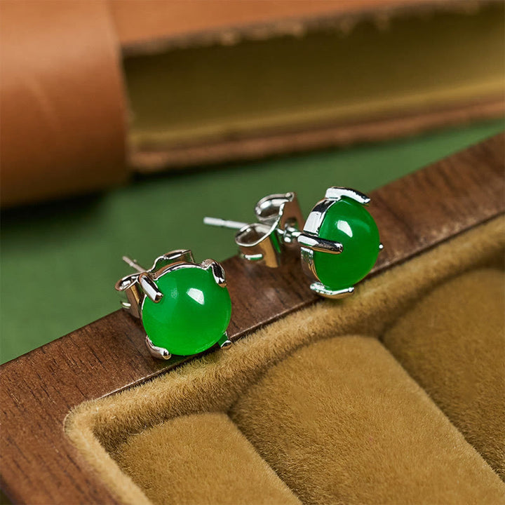 Buddha Stones Jade 925 Sterling Silber Abundance Ohrringe - image 10